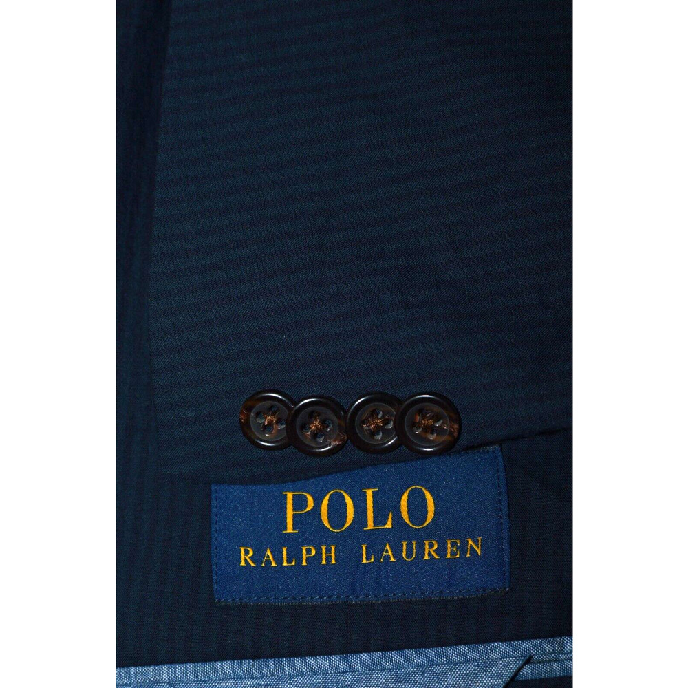 MINT 44R 42R POLO RALPH LAUREN Men Blue Striped Unconstructed Cotton Sports Coat